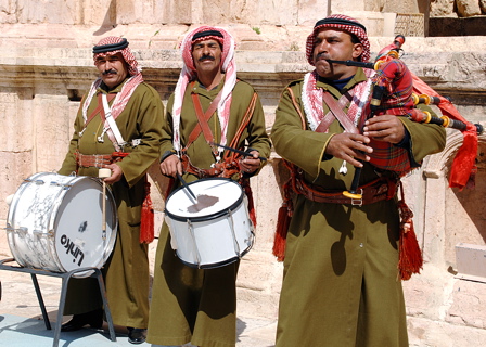 Entertainment at the South Theatre, Jerash (Gerasa)