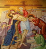 302-Christ being taken down from the cross-mosaic tile